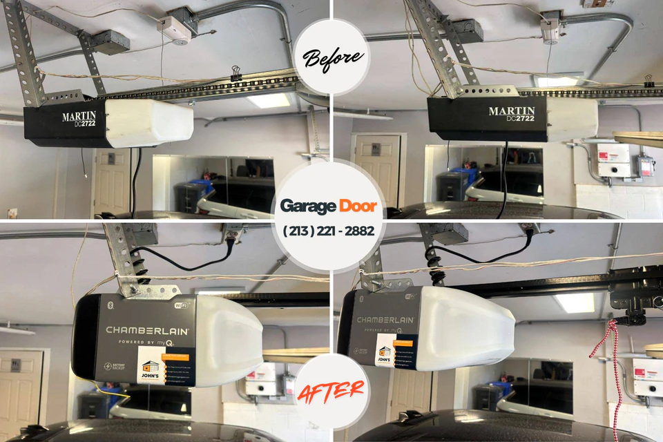 Before and after: garage door repair St. John, IN